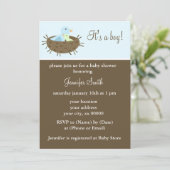 Mam en Baby Vogeljongen Baby shower Kaart (Staand voorkant)