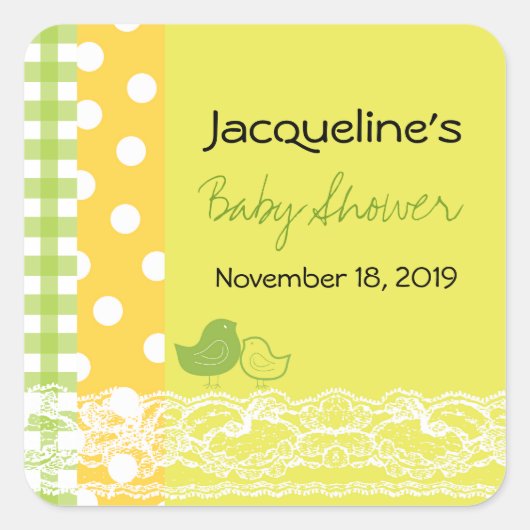 Mam en Baby-vogelpest Baby shower Cute Label (Voorkant)