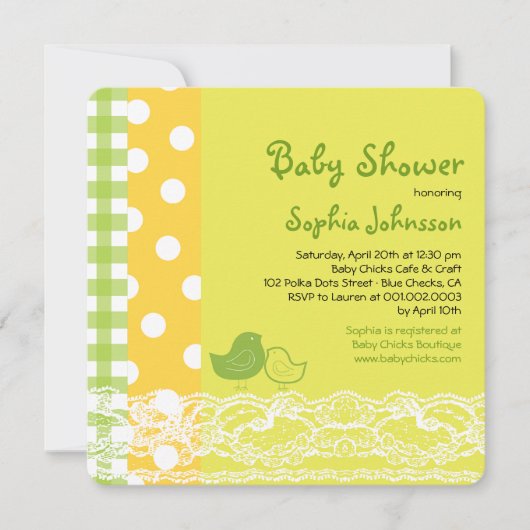 Mam en Baby vogels Neutraal Baby shower uitnodigen Kaart (Voorkant)