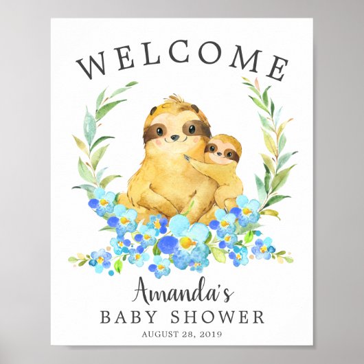 Mam en Baby Welkomstwoord Baby shower Poster (Voorkant)