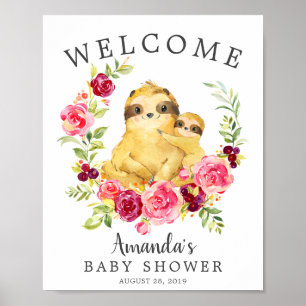 Mam en Baby Welkomstwoord Baby shower Poster