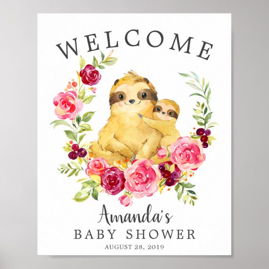 Mam en Baby Welkomstwoord Baby shower Poster (Voorkant)