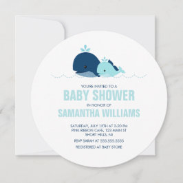 Mam en Baby Whale Boy Baby shower Kaart