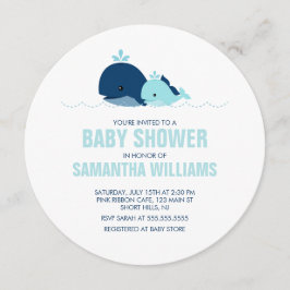 Mam en Baby Whale Boy Baby shower Kaart