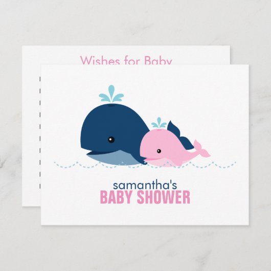 Mam en Baby Whale Ma Advice Kaarten {roze} (Voorkant / Achterkant)