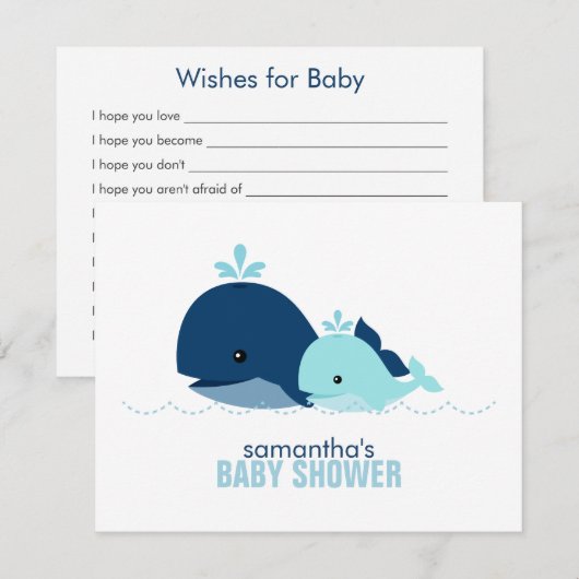 Mam en Baby Whale Mam Advice Kaarten {blauw} (Voorkant / Achterkant)
