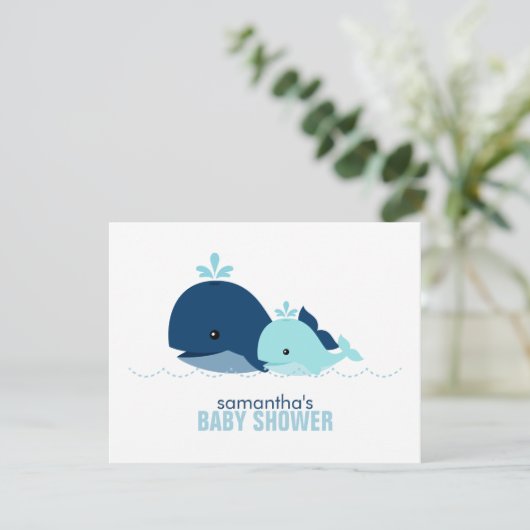 Mam en Baby Whale Mam Advice Kaarten {blauw} (Staand voorkant)