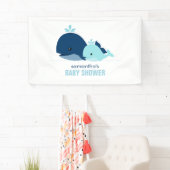 Mam en Baby Whales Boy Baby shower Welkom Spandoek (Insitu)