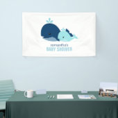 Mam en Baby Whales Boy Baby shower Welkom Spandoek (Beurs)
