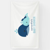 Mam en Baby Whales Boy Baby shower Welkom Spandoek (Verticaal)