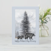 Mam en Baby Woodland Beren Moederdag mama (Staand voorkant)