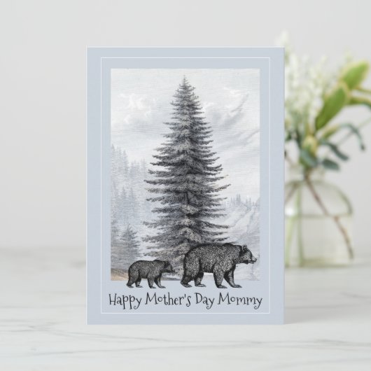 Mam en Baby Woodland Beren Moederdag mama (Staand voorkant)