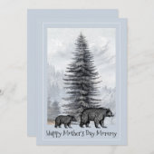Mam en Baby Woodland Beren Moederdag mama (Voorkant / Achterkant)