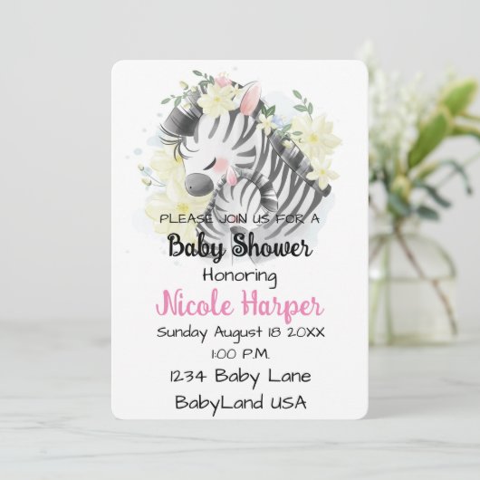 Mam en Baby Zebra Feestdagenkaart (Staand voorkant)