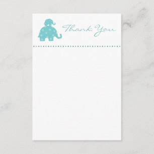 Mam en babyblauw Elephant Flat Hartelijk dank Bedankkaart