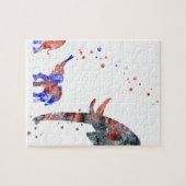 Mam en baby's olifant, olifantenfamilie legpuzzel (Horizontaal)