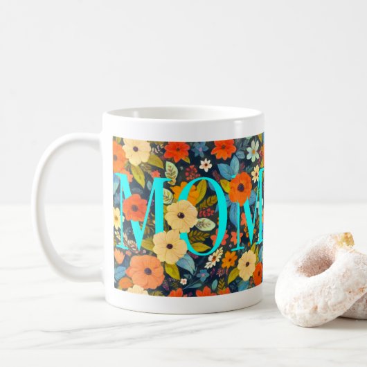 Mam en Bloemen Koffiemok (Met donut)