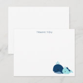 Mam en Blue Baby Whale Dankkaarten Notitiekaartje (Voorkant / Achterkant)