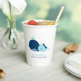 Mam en Blue Baby Whales Paper Cup Papieren Bekers