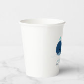 Mam en Blue Baby Whales Paper Cup Papieren Bekers (Rechts)
