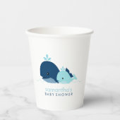 Mam en Blue Baby Whales Paper Cup Papieren Bekers (Voorkant)