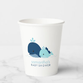 Mam en Blue Baby Whales Paper Cup Papieren Bekers
