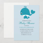 Mam en Bub baby Whale Baby doucheuitnodiging Kaart (Voorkant / Achterkant)