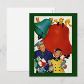 Mam- en Daughter-kerstwinkels uit de jaren '50 Feestdagenkaart (Voorkant / Achterkant)