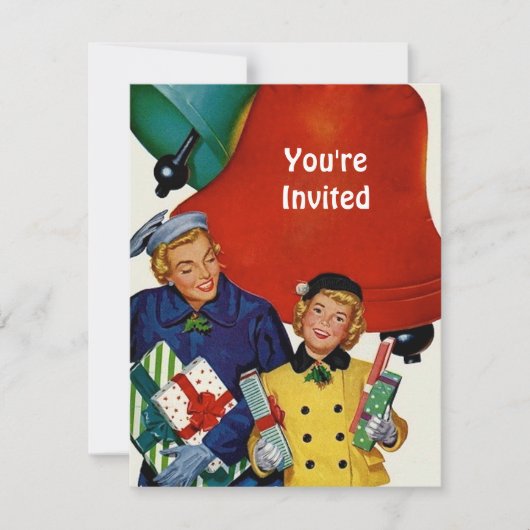 Mam- en Daughter-kerstwinkels uit de jaren '50 Kaart (Voorkant)