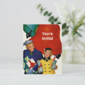 Mam- en Daughter-kerstwinkels uit de jaren '50 Kaart (Staand voorkant)