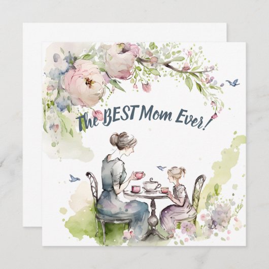 Mam en Daughter Tea Party (Voorkant / Achterkant)