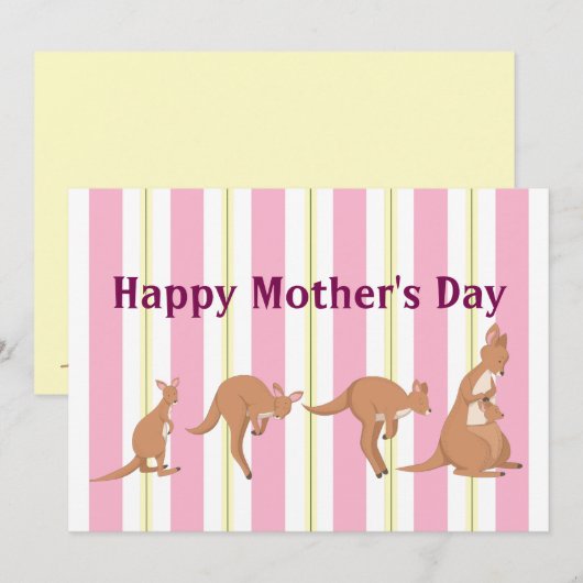 Mam en de kinderen plat vakantie Kaart (Voorkant / Achterkant)