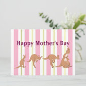 Mam en de kinderen plat vakantie Kaart (Staand voorkant)