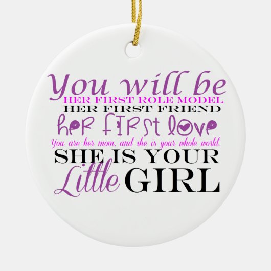 Mam en dochter: Liefde Keramisch Ornament (Voorkant)