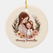 Mam en dochter met Roos Wreater 2 Keramisch Ornament (Achterkant)