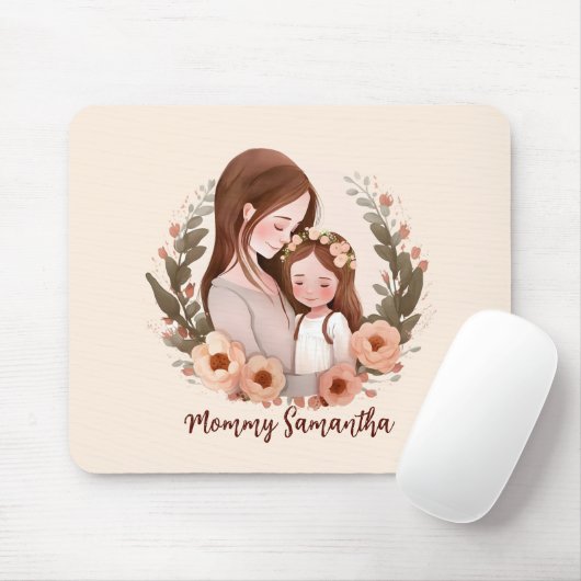 Mam en dochter met Roos Wreater 2 Muismat (Met muis)