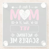 Mam en een Vet niets maakt me uit, grappige Vet ma Glazen Onderzetter (Achterkant)