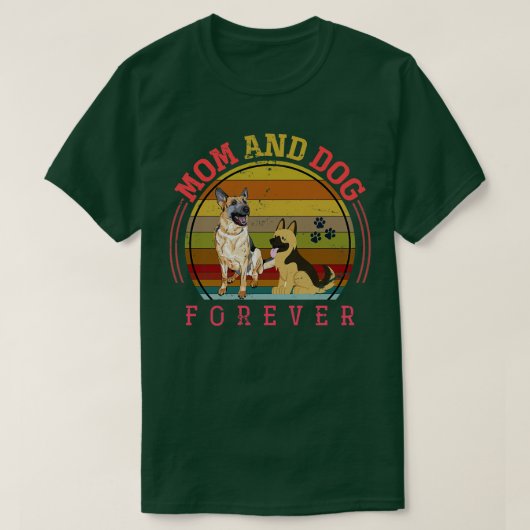 Mam en hond Forever Pet Animal German Shepherd T-shirt (Design voorkant)