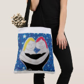 Mam en ik drukken allemaal grote Canvas tas af (Dichtbij)