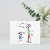 Mam en ik hou van mama briefkaart (Staand voorkant)