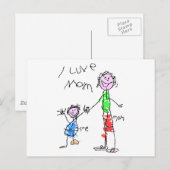 Mam en ik hou van mama briefkaart (Voorkant / Achterkant)