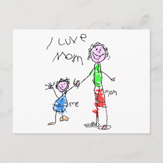 Mam en ik hou van mama briefkaart (Voorkant)