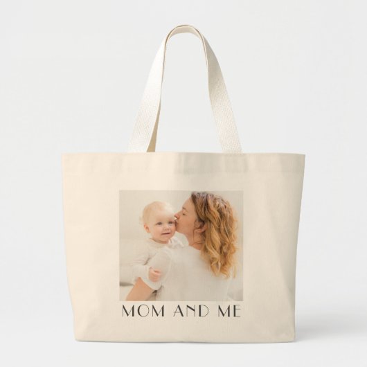 Mam en ik - Minimalistische moderne foto Grote Tote Bag (Voorkant)