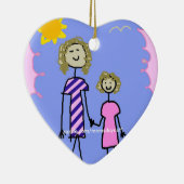 Mam en ik, moeder dochter Walk Keramisch Ornament (Rechts)
