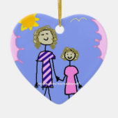 Mam en ik, moeder dochter Walk Keramisch Ornament (Voorkant)