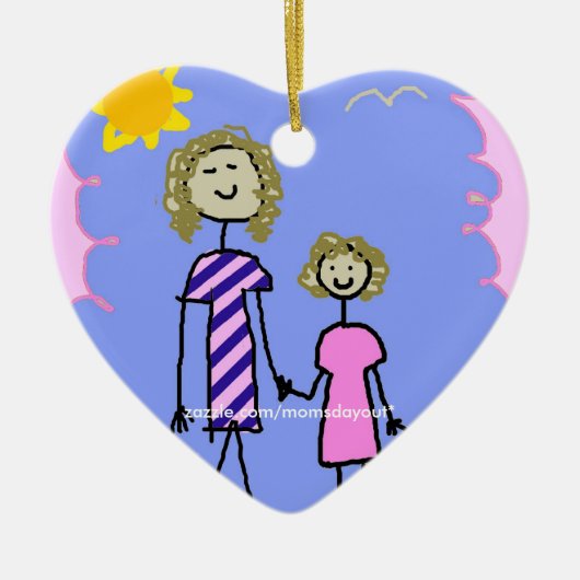 Mam en ik, moeder dochter Walk Keramisch Ornament (Voorkant)