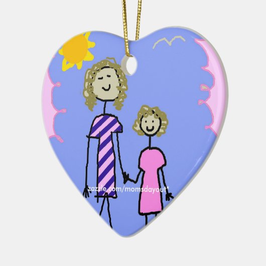 Mam en ik, moeder dochter Walk Keramisch Ornament (Links)