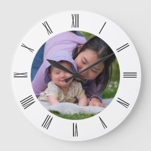 Mam en Kind Cirkel Vorm Familie Foto Grote Klok