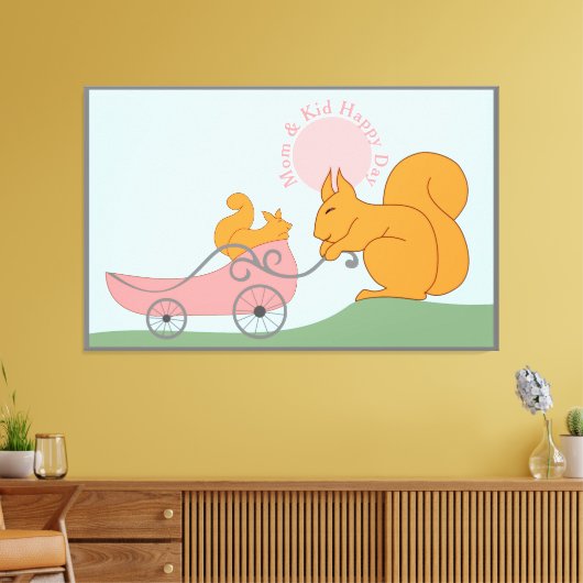 Mam en Kind Happy Day Canvas Afdruk (Insitu (Woonkamer))