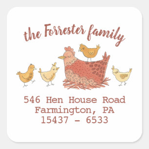 Mam en Kinder retouradres Vierkante Sticker